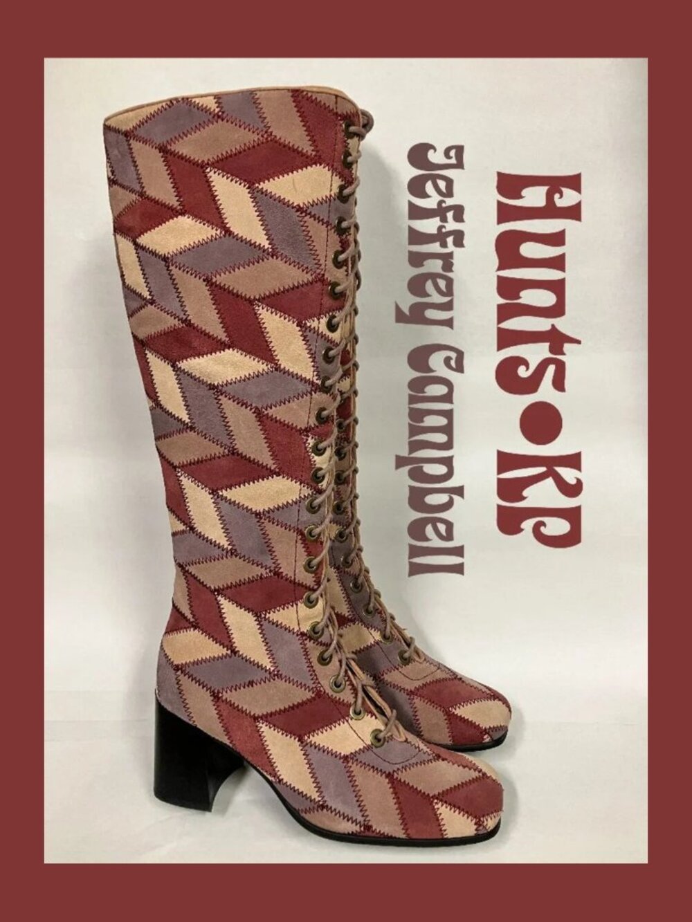 *LIKE NEW* 2021 Jeffrey Campbell HUNTS-KP Patchwork Boots! Size 8.5! *HOT*
